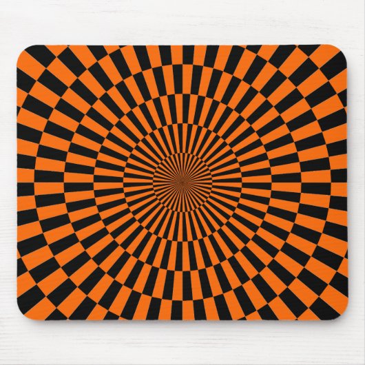 Op Art - Orange und Schwarz Mousepad (Vorne)