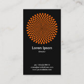Op Art - Orange und Schwarz Visitenkarte (Rückseite)
