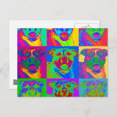 Op Art Pitbull Postkarte (Vorne/Hinten)