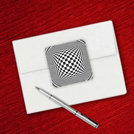 Op Art Quadratischer Aufkleber