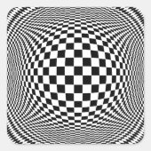 Op Art Quadratischer Aufkleber (Vorderseite)