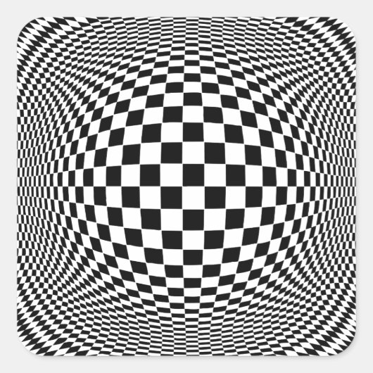 Op Art Quadratischer Aufkleber (Vorderseite)