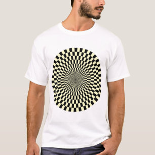 Op-Art-Rad - Creme und Schwarz T-Shirt