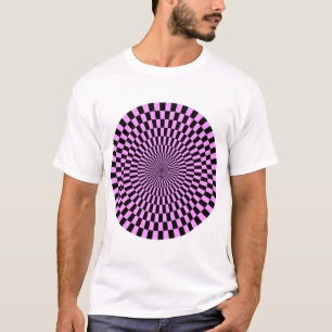Op-Art-Rad - Hellviolett und Schwarz T-Shirt