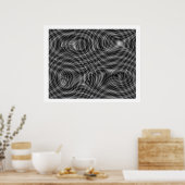 Op Art Random Moire Waves 01 Nahtlos Poster (Küche)