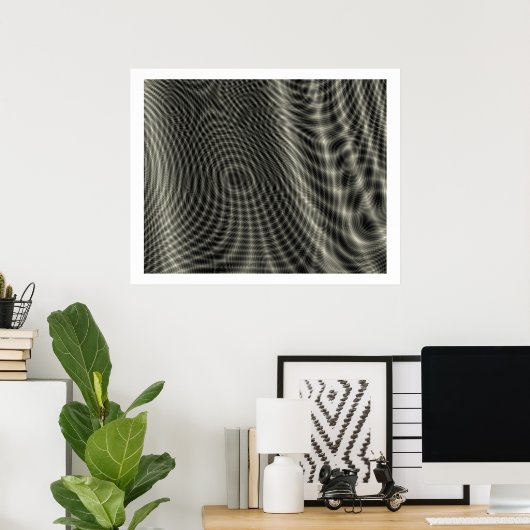 Op Art Random Moire Waves 09 Poster (Heimbüro)
