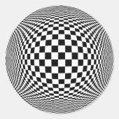 Op Art Runder Aufkleber (Vorderseite)