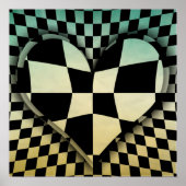 Op Art schachte Herzen Poster (Vorne)