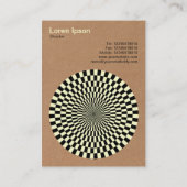 Op Art - Schwarz und Creme - Karte (Rückseite)