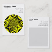 Op Art - Schwarz und Gelb Visitenkarte (Vorne/Hinten)