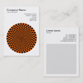 Op Art - Schwarz und Orange Visitenkarte (Vorne/Hinten)