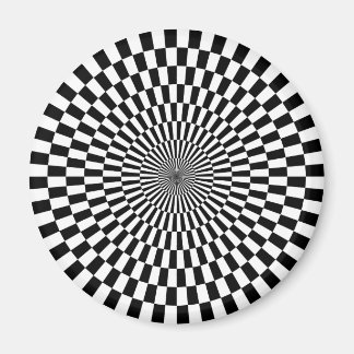 Op Art - Schwarz und Weiß Magnet