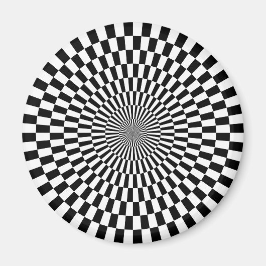 Op Art - Schwarz und Weiß Magnet (Vorne)