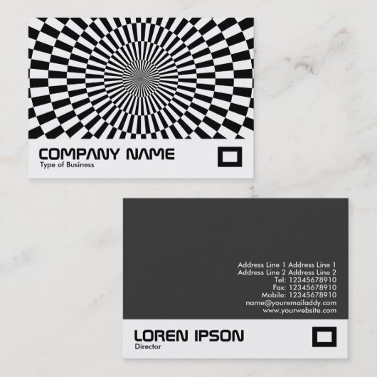 Op Art - Schwarz und Weiß Visitenkarte (Vorne/Hinten)