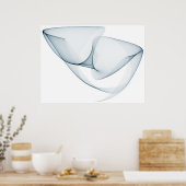 Op Art Sinuskurven Sieben Hellblau Poster (Küche)