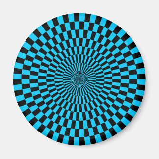 Op Art - Sky Blue und Black Magnet