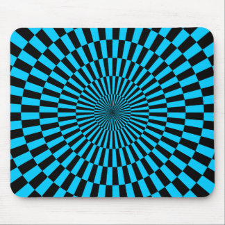 Op Art - Sky Blue und Black Mousepad