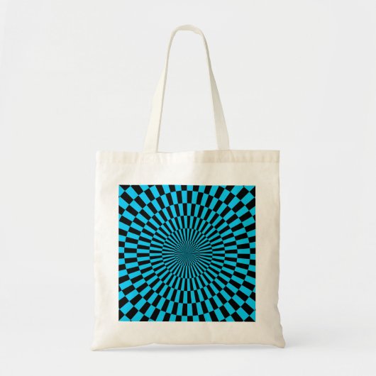 Op Art - Sky Blue und Black Tragetasche (Vorne)