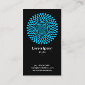 Op Art - Sky Blue und Black Visitenkarte (Rückseite)