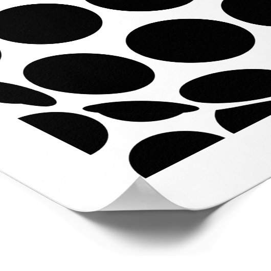 Op Art Spots und Spheres - Schwarz und Weiß Poster (Ecke)