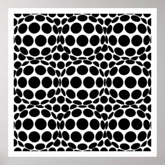 Op Art Spots und Spheres - Schwarz und Weiß Poster