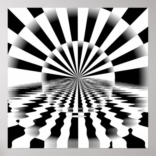 Op Art Sunrise Poster (Vorne)