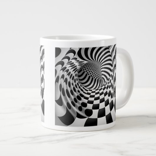 Op Art Tunnel Jumbo-Tasse (Vorderseite Rechts)
