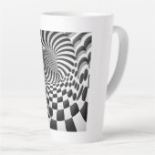 Op Art Tunnel Latte Tasse (Rechte Ecke)