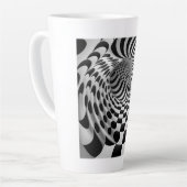 Op Art Tunnel Latte Tasse (Linke Ecke)