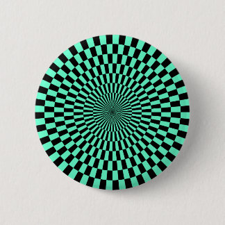 Op Art - Türkis und Schwarz Button