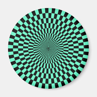 Op Art - Türkis und Schwarz Magnet
