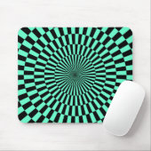 Op Art - Türkis und Schwarz Mousepad (Mit Mouse)