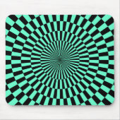 Op Art - Türkis und Schwarz Mousepad (Vorne)