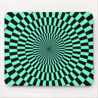 Op Art - Türkis und Schwarz Mousepad