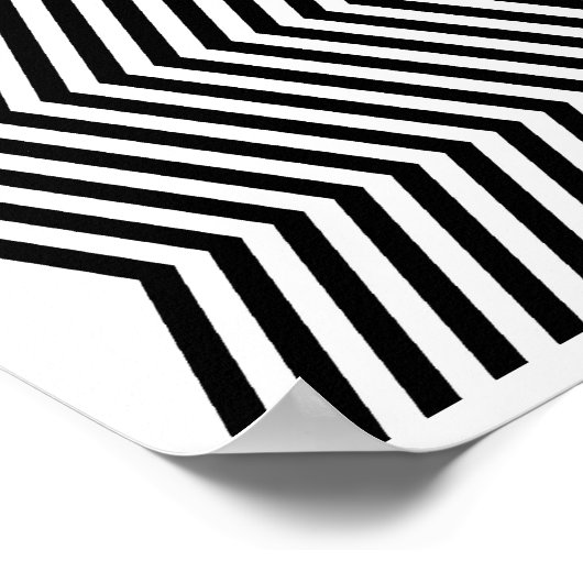 Op Art Vertical Zig Zag Two Poster (Ecke)