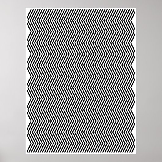 Op Art Vertical Zig Zag Two Poster (Vorne)