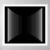 Op Art Vertikal Bars Weiß auf schwarz Progressive Poster (Vorne)