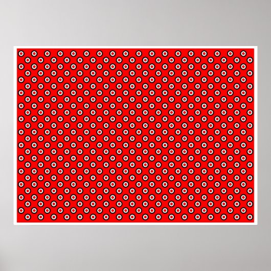 Op Art Vibrancles Red White Black Bkg Poster (Vorne)