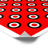 Op Art Vibrancles Red White Black Bkg Poster (Ecke)