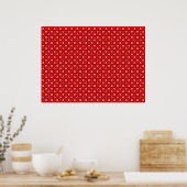 Op Art Vibrancles Red White Black Bkg Poster (Küche)
