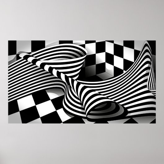 Op art Wave Poster (Vorne)