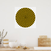 Op Art Wheel - Amber und Schwarz Poster (Küche)