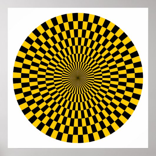Op Art Wheel - Amber und Schwarz Poster (Vorne)