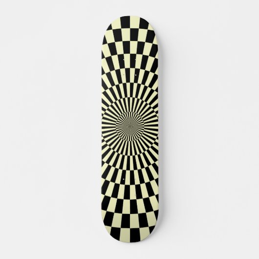 Op Art Wheel - Cream und Black Skateboard (Vorne)