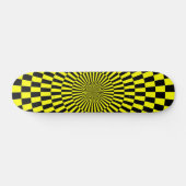 Op Art Wheel - Gelb und Schwarz Skateboard (Horizontal)