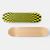 Op Art Wheel - Gelb und Schwarz Skateboard (Horizontal)
