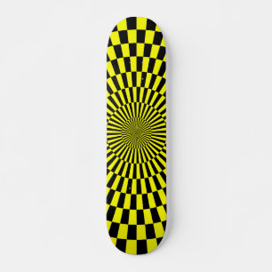 Op Art Wheel - Gelb und Schwarz Skateboard