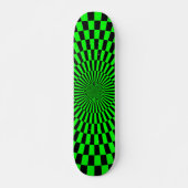 Op Art Wheel - grün und schwarz Skateboard (Vorne)