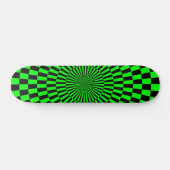 Op Art Wheel - grün und schwarz Skateboard (Horizontal)