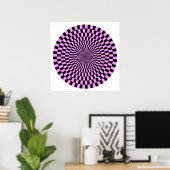 Op Art Wheel - Light Violet und Black Poster (Heimbüro)